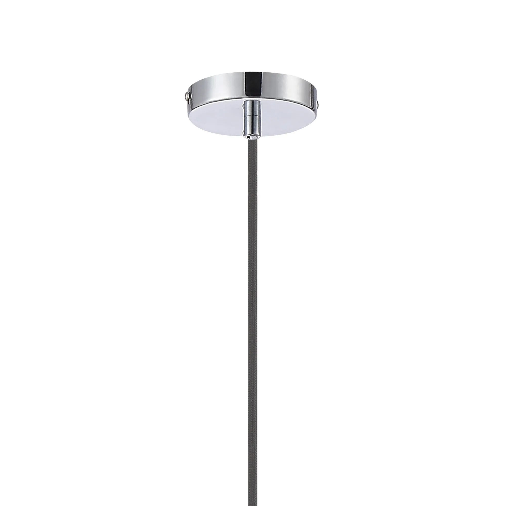 Cawdor Single Pendant, 1 Light E27, Polished Chrome/Black/Amber Wine Glass DK1106  Deco Cawdor